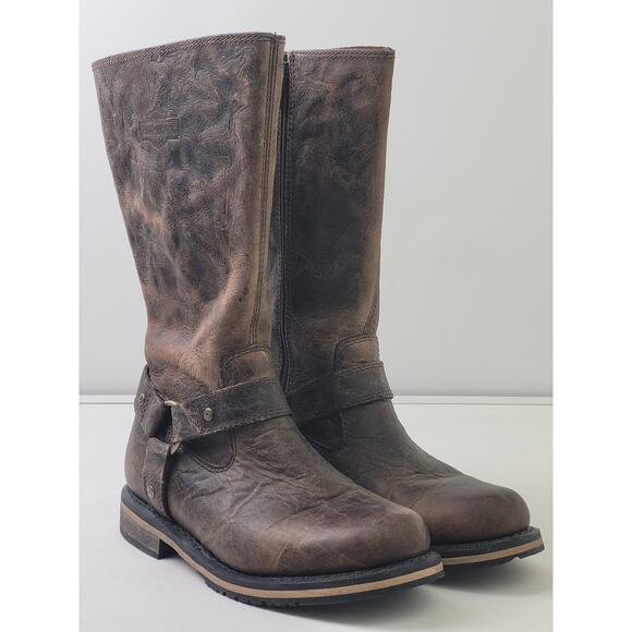 Harley Davidson Shoes - Harley Davidson Salley 11-inch Brown Leather Motorcycle Boots Women's Sz 8.5